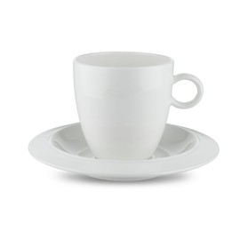 Alessi Bavero Set of Two Coffee Cups with Saucers, White