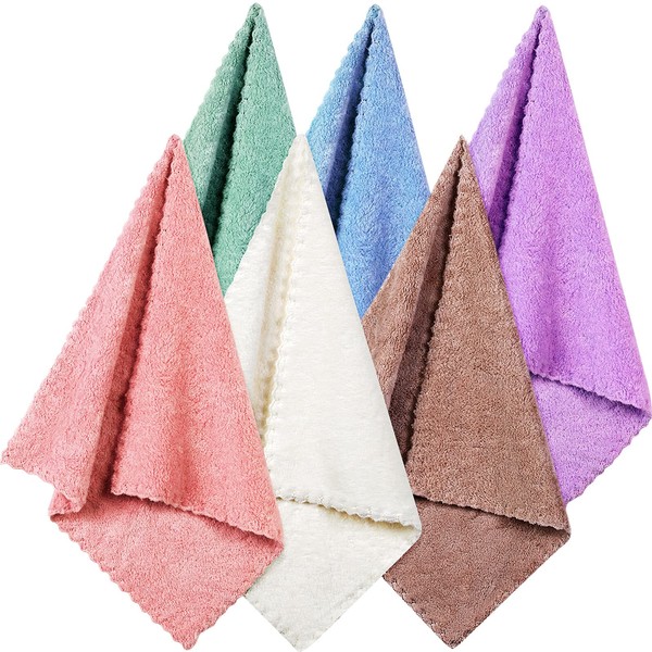 Face Cloths Microfiber Wash Cloth Facial Cleansing Cloth for Face, Soft (12 x 12 Inch, 6 Pieces)