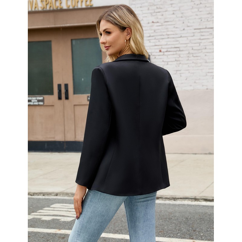 JTD Women's Blazer Business Casual Long Sleeve Lapel Open Front