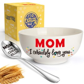YEUYUQIU Gifts for Mom from Daughter Son - Best Mom Birthday Gifts Ideas for Mom, Mom Cereal Bowl Set Present - Mom Gifts for Mother's Day, Christmas Gifts for Mother - I Cerealsly Love You Mom