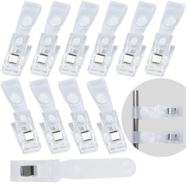 CustomyLife 10pcs Plastic Garden Flag Clips, Anti-Wind Clear Yard Flag Stoppers Small Flag Holders Christmas Wedding Decoration Outdoor Accessories for Small Flags Pole