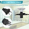 Feekoon 2 Pcs 3 Prong Light Socket Adapter, E26 Light
