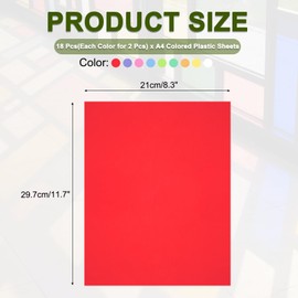 sourcing map 18 Pcs Colored Plastic Sheets, A4 Transparent Amber Film Color Correction Gel Light Filter Waterproof 11.7 x 8.3" Sheet for DIY Crafts,LED Lighting,Photo (9 Color)