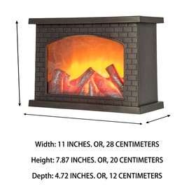 YAKii Rectangle Fireplace Lantern 6 Super Bright LEDs 6 Hours Timer Battery Operated, Hanging Sitting Decoration Indoor & Outdoor Christmas Day Decoration Brown