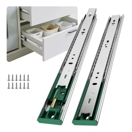 Ubisin 4 Pairs Soft Close Drawer Slides 16 Inch Full Extension Dresser Rails Heavy Duty Ball Bearing Kitchen Cabinet Drawer Glides Side Mount Tool Box Trash Can Runners 100 LB Capacity