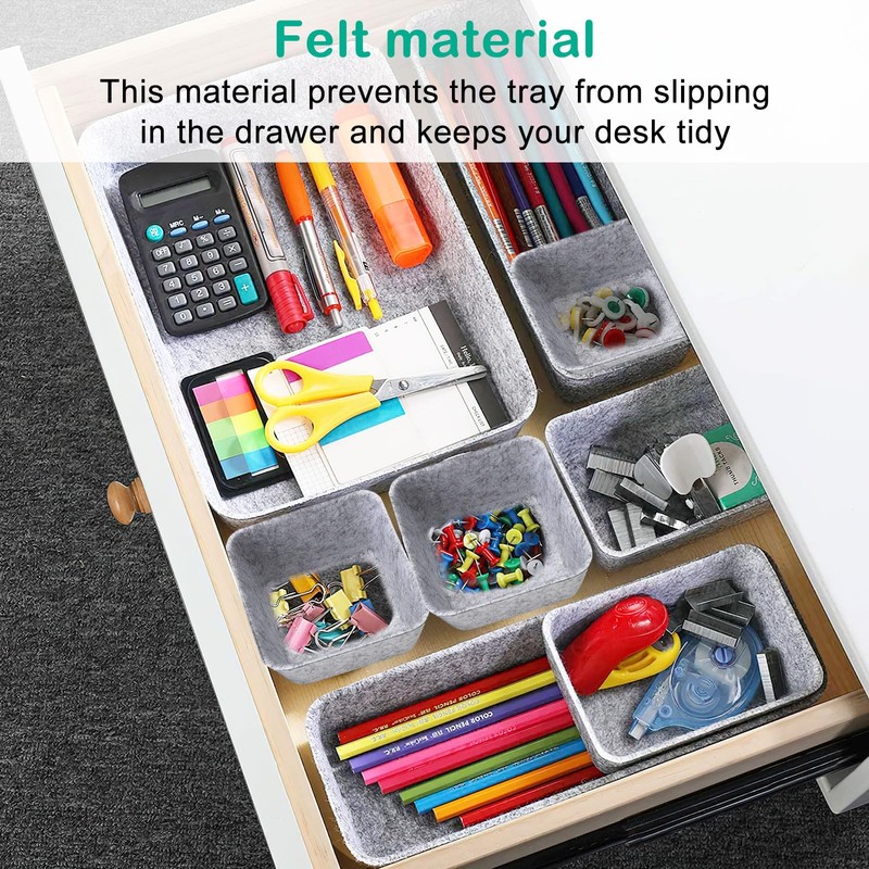 Pack of 8 Drawer Organiser System Felt Organiser, Stackable Felt