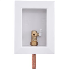 Holdrite HR-IM-M-0 2 Inch CTS x 1/4 Inch Compression Connection Ice Maker Outlet Box, Pre-Assembled, Copper Tailpiece, White