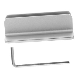 Operitacx Vertical Laptop Holder Space Saving Aluminum Alloy Tablet Rack Slip Base Multi Purpose Vertical Stand for Tablets Laptops Organized Desktop