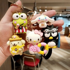 New Cartoon Penguin Doll Keychain & Bag Charm (Swimming Ring Design) Swimming Ring Kitty Cat Charm 30ea