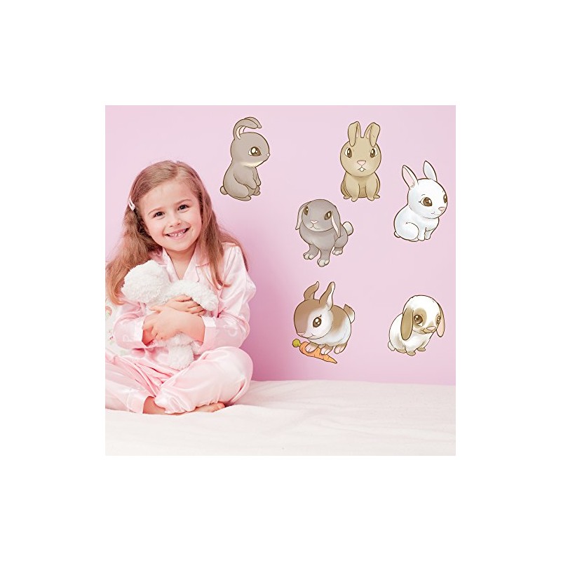 Oliver's Labels Easter Bunnies Wall Decals Peel and Stick Removable