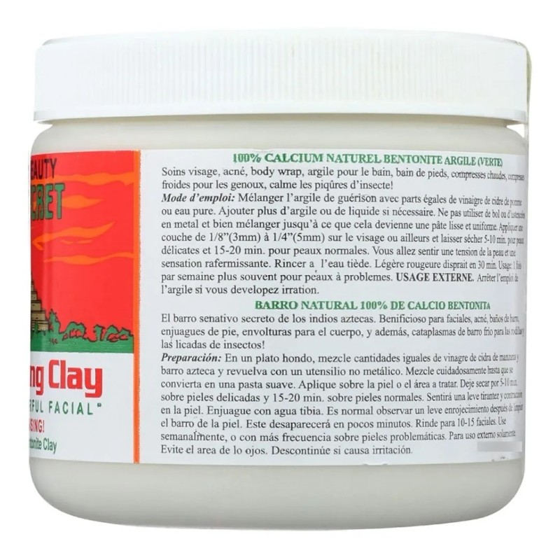 Barro Verde Aztec Secret 100% Natural 454g Mascarilla Todo Tipo