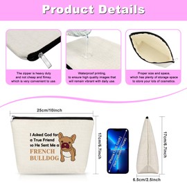 Gfhzdmf Funny French Bulldog Gifts For Women Makeup Bag French Bulldog Cosmetic Bags French Bulldog Lovers Gifts Dog Lover Gifts French Bulldog Mom Gifts French Bulldog Themed Zipper Pouch