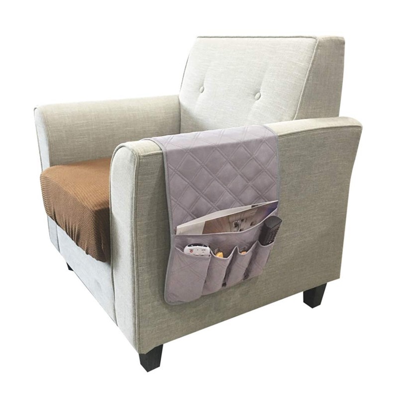 OhMill Minimalist Sofa Armrest Organizer Caddy - Grey, Fits Most