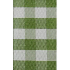 Dining Fashions Vinyl Flannel Back Tablecloth – Classic Colors Checkered Design - Water-Resistant, Stain-Proof, and Easy to Clean (Green, 52" x 52" Square)