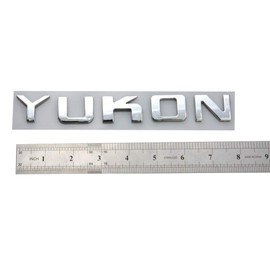 Aimoll 1x Yukon Nameplate Emblem Letter Badge 3D Replacement for GMC Yukon Sierra (Chrome)