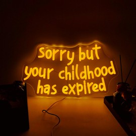 Sorry But Your Childhood Has Been Expired Neon Sign 18th Birthday Wall Decorations Neon Light Graduation Banner Light Up Sign For 18th Birthday Party Decorations Led Wall Sign for Graduation Party