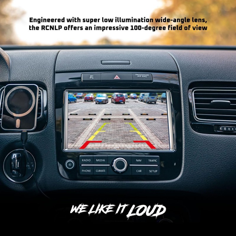DS18 RCNLP/BK Black License Plate Backup Camera, Parking Guide, Waterproof,