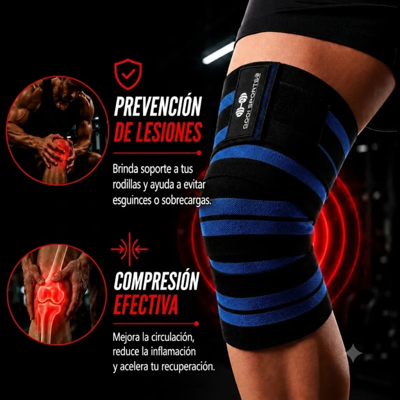 Knee Wraps Vendas Para Rodilla Calidad Premium Crossfit Gym
