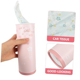 TOVINANNA 3pcs Portable Car Tissues Decorative Cylinder Tissue Box for Cars