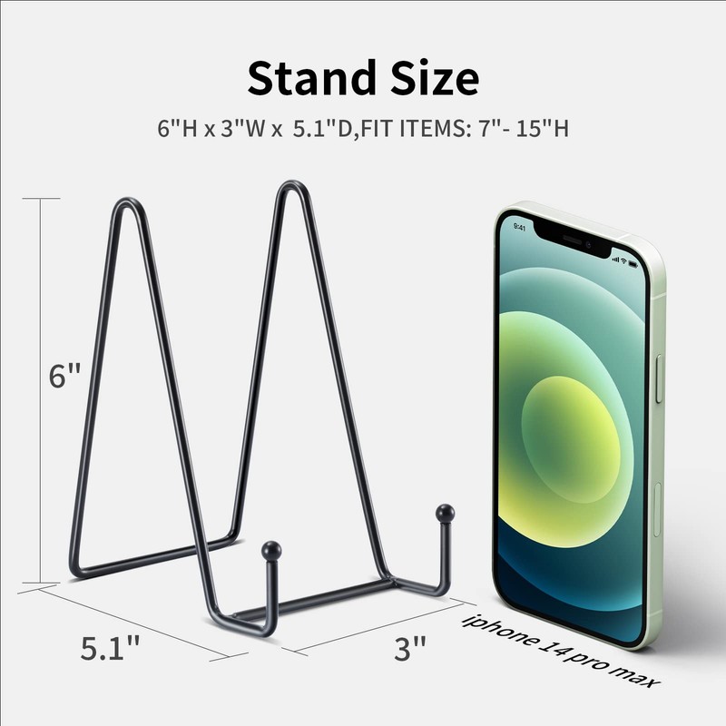 Kruodop 3 Pack 6 Inch Plate Stands for Display, Plate