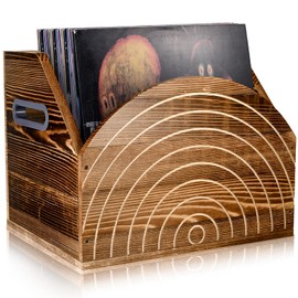 uimsao Vinyl Record Storage Record Holder Vinyl Record Album Holder Wood Record Stand Display Desktop Record Storage Box for Records Collector Store Home Artistic Space