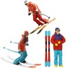 Hsthe Sea 3 Pieces Miniature Model Skiing Figures Scenario Scenes