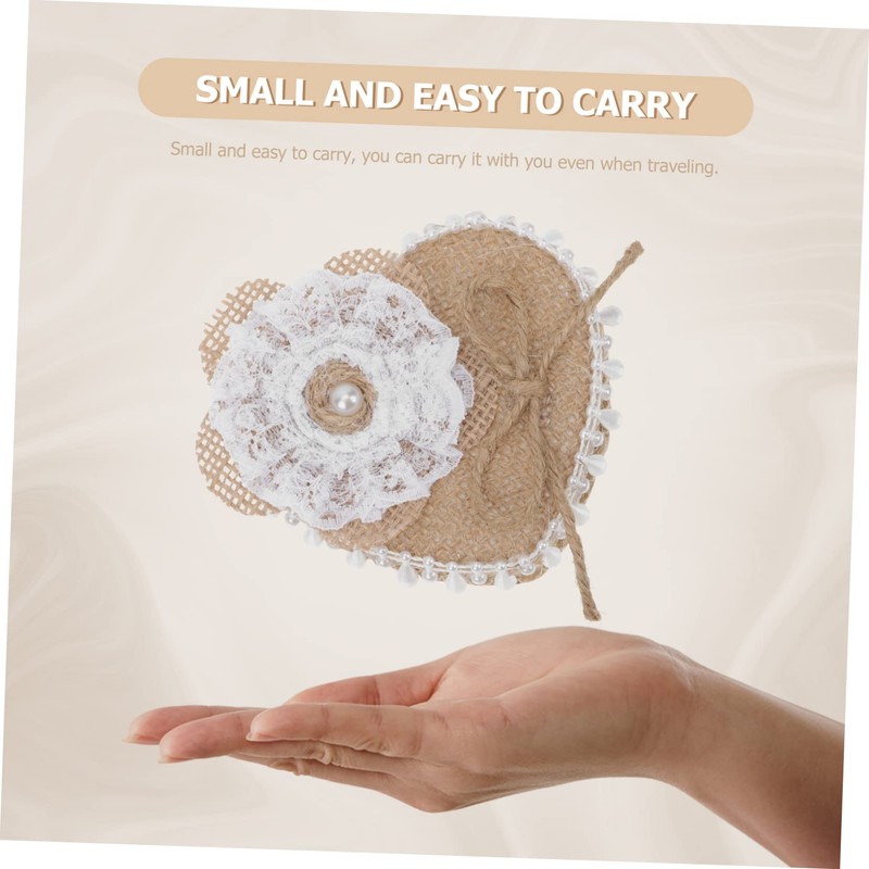SHOWERORO Heart Shaped Ring Pillow Decorative Jewelry Box for Earrings