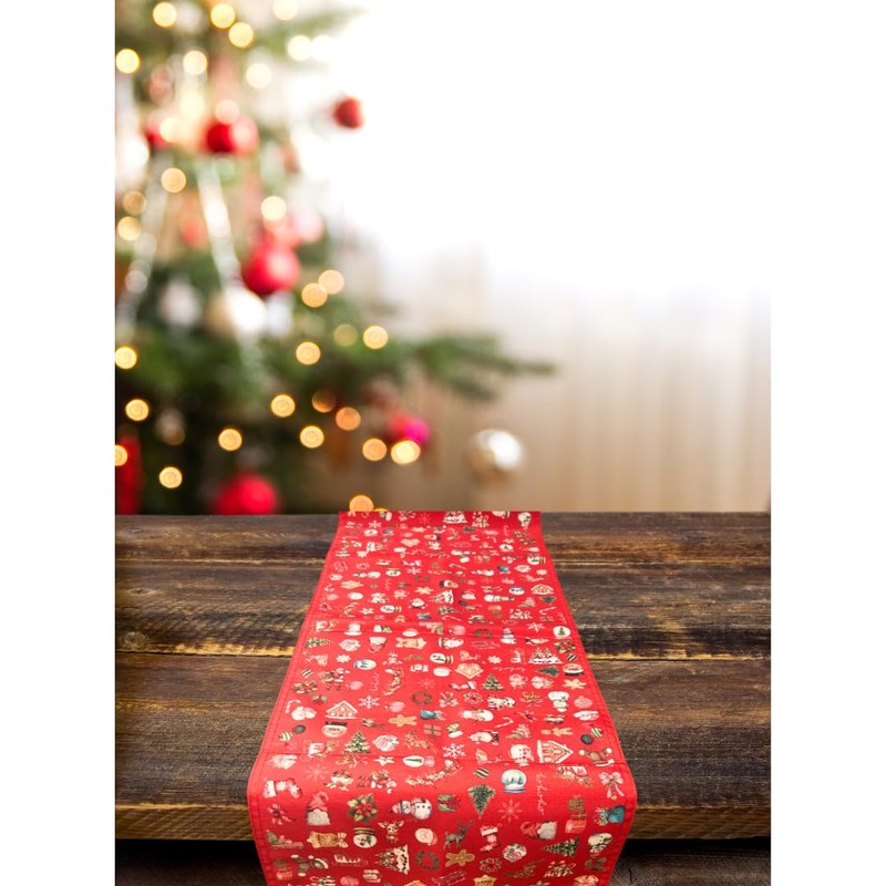 Second Ave Red Christmas Table Runner Dining Table Kitchen 180cm