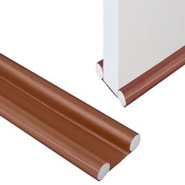 CENCERY Double Under Door Draught Excluder, 37in/96cm Draft Excluder for Doors, Double Side Door Draft Stopper, Adjustable Soundproof Draught Excluder for Reduce Noise Draught Dust(Brown)