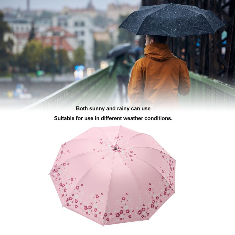 Folding Umbrella 10 Ribs Manual Opening Closing Dual Purpose UV
