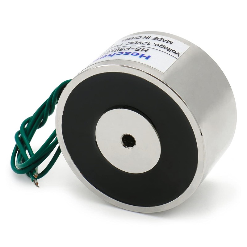 Heschen Electromagnet Magnet Solenoid P50/27, OD: 50mm, DC 12V, 50Kg/110