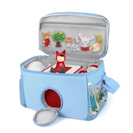 Wetry Toniebox Case, Storage for Tonie Hearing Figures, Clever Set, Charging Station and Headphones, Bag Only (Blue)