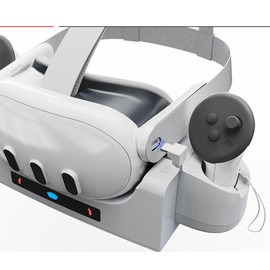 Charging Dock Station Compatible with Oculus/Meta Quest 3 Charger Charging Headset and Controller Wall Mount Charging Dock Station Stand Supports for Quest 3 Accessories