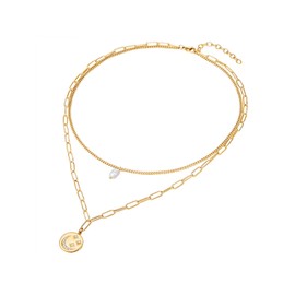 Valero Pearls 32018614 Women's Necklace Stainless Steel Freshwater Pearl, Stainless Steel, Crystal