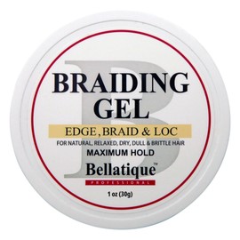 BELLATIQUE Professional Edge, Braid, & Loc Maximum Hold Edge Control (1 Oz) for Natural, Relaxed, Dry, Dull, & Brittle Hair - No Flaking, No Whitening, Fast Drying, High Shine