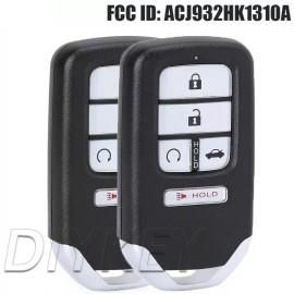 DIYKEY 2 Smart Keyless Remote Key Fob for Honda Accord 2016 2017 ACJ932HK1310A 434MHz