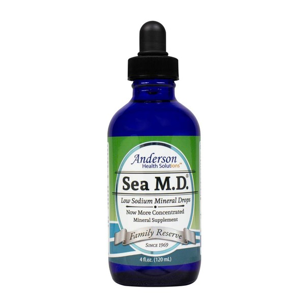 Anderson's Sea M.D. Concentrated Trace Mineral Drops, Ionic Electrolyte Magnesium Supplement, Aids in Muscle Cramps, Joint Health, Full Spectrum Trace Minerals, Liquid Magnesium, Easy to Take, 4 fl oz