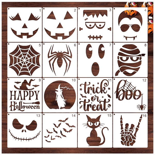 Halloween Stencils for Painting on Wood Crafts, Reusable Large Pumpkin