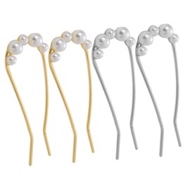 LALAFINA 8 Pcs Hairpin Hair Barrettes for Women Wax Stick for Hair Wigs Pearl Hair Clips Hair Pin Smooth Stick for Hair Flyaways Hair Stick Hair Plus French Pin Fashion Miss Decorate Alloy