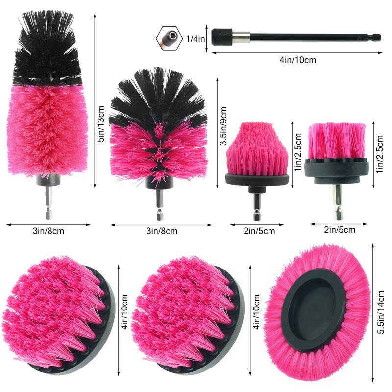 ETOUPA 8 Pcs Drill Brush Attachment Set, Power Cleaning Scrub