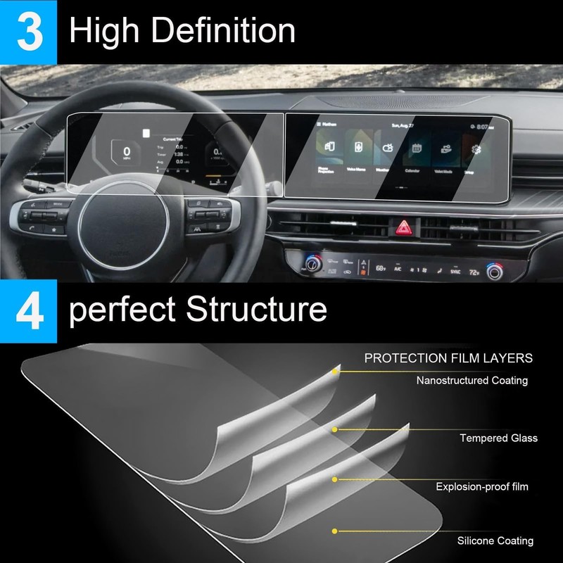 TTCR-II Compatible with 2025 Kia K5 Screen Protector Tempered Glass