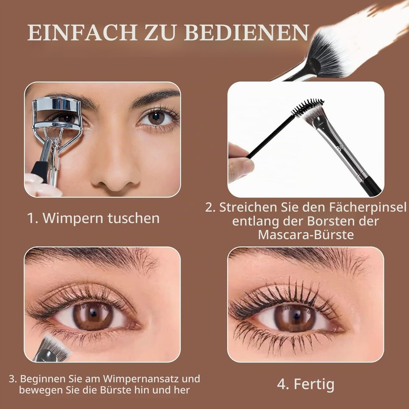 GmwyCzV Pack of 5 Angled Fan-Shaped Eyelash Brush, Foldable Wavy