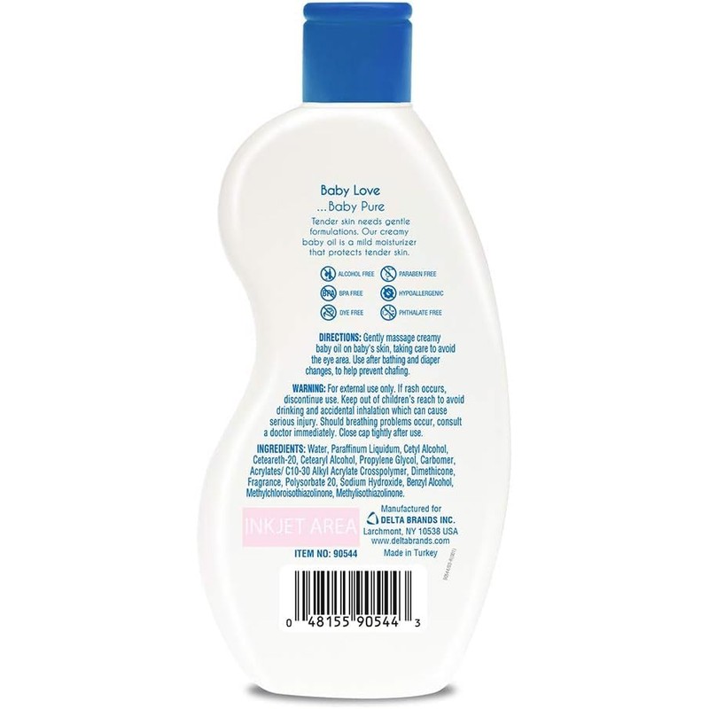 personal care Moisturizing Creamy Baby Oil, Hypoallergenic,12 oz Pack of