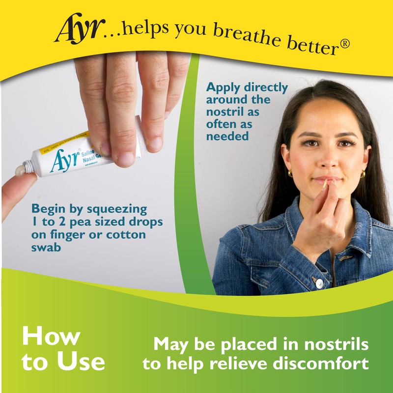Ayr Saline Nasal Gel, With Soothing Aloe, 0.5 Ounce Tube