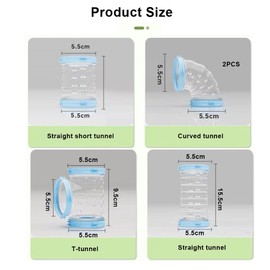 HKYLRAT Hamster Tunnel Tube Toy, 8 Pack Pet DIY House Platform Excercise for Mouse Hamster and Other Small Animals (Blue)