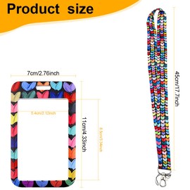 1 Piece Lanyard with ID Badge Card Holder Lanyard Card Set (Love Heart)