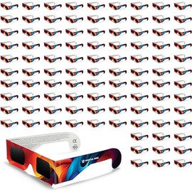 Medical king Solar Eclipse Glasses AAS Approved 2024 (90 Pack) CE and ISO Certified Safe Shades for Direct Sun Viewing