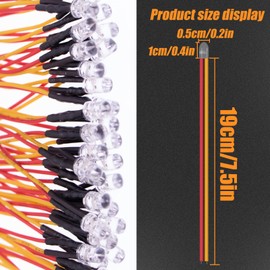 Waycreat 35pcs Prewired Slow Flash RGB LEDs,12 Volts, Ultra-Bright 5mm LED Diodes, Built-in Resistor for DIY Projects, Arduino, Raspberry Pi, and Hobby Electronics