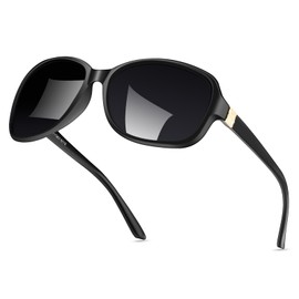 LVIOE Polarized Sunglasses for Women Retro Oversized Shades with UV400 Protection CLS8158