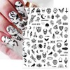 IDDFEVE Snake Nail Art Stickers - Gothic Black Skull Self-Adhesive